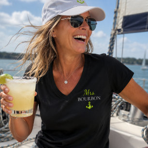 Huwelijksjubileum Mrs. Bourbon Nautische Zeiltocht T-shirt