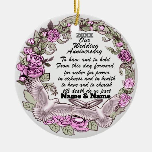 Huwelijksjubileum Ornament (Voorkant)