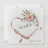 huwelijksjubileum roos en klimop uitnodiging (Voorkant)