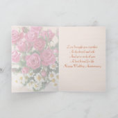 Huwelijksjubileum - rozen en madeliefjes-kamille kaart (Binnen)