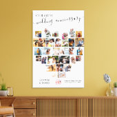 Huwelijksjubileum Script Hart Fotocollage Canvas Afdruk (Insitu (Woonkamer))