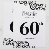 Huwelijksjubileum tafelstuk feest receptie kaart (Voorkant / Achterkant)