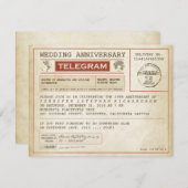 huwelijksjubileum telegram uitnodiging vintage (Voorkant / Achterkant)