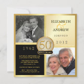 Huwelijksjubileum Then & Now Foto Uitnodigingen (Voorkant)