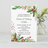 Huwelijksjubileum Uitnodiging Botanische Bloemen (Staand voorkant)