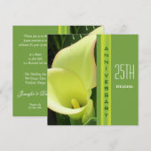 Huwelijksjubileum uitnodiging Calla lelie (Voorkant / Achterkant)