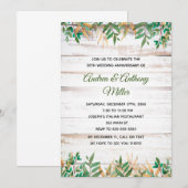 Huwelijksjubileum Uitnodiging Groene Bladeren Rust (Voorkant / Achterkant)