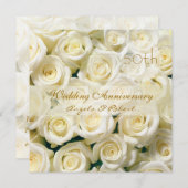 Huwelijksjubileum uitnodiging met witte crèmekleur (Voorkant / Achterkant)