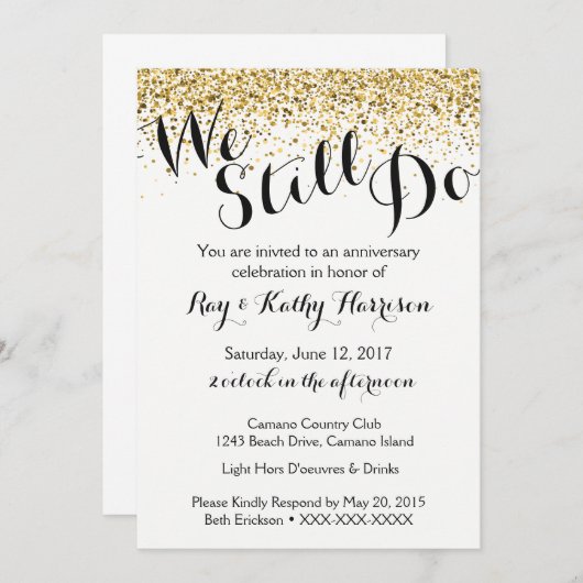 Huwelijksjubileum uitnodiging 'We Doen Het Nog Ste (Voorkant / Achterkant)