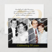 Huwelijksjubileum van gouden bruiloft ansichtkaart uitnodiging briefkaart (Voorkant / Achterkant)