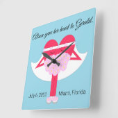 Huwelijksjubileum van het hart vierkante klok (Hoek)