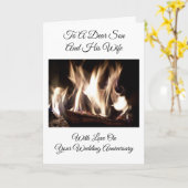Huwelijksjubileum van vuurzoon en echtgenote geper kaart (Gele Bloem)