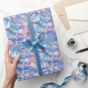 Huwelijksjubileum Verjaardag Iridiserende Metaalac Cadeaupapier