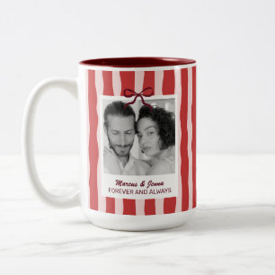 Huwelijksjubileum Verlovingscadeau Foto Tweekleurige Koffiemok