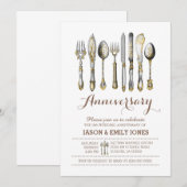 Huwelijksjubileum vieringsdiner kaart (Voorkant / Achterkant)