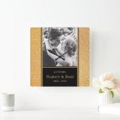 Huwelijksjubileum vierkant wandklokje met eigen fo vierkante klok (Huis)