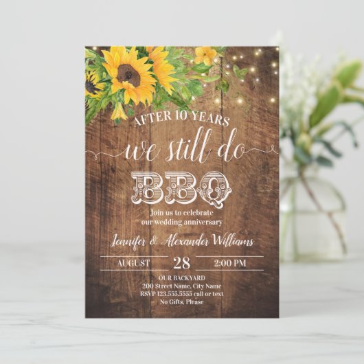 Huwelijksjubileum Zonnebloemen We Doen Nog Steeds  Kaart (Staand voorkant)