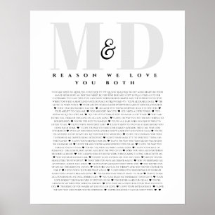 Huwelijksjubileumcadeau voor ouders, vrienden poster