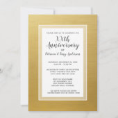 Huwelijksjubileumfeest 50e faux goud folie kaart (Voorkant)