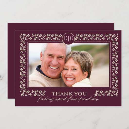 Huwelijksjubileumfeest | Aangepaste foto Bedankkaart (Voorkant / Achterkant)