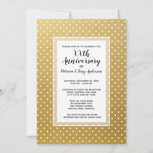 Huwelijksjubileumfeest Moderne Polka 50e goud Kaart (Voorkant)