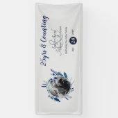 Huwelijksjubileumfeestje FOTO Welkom Blauw Grijs Spandoek (Verticaal)