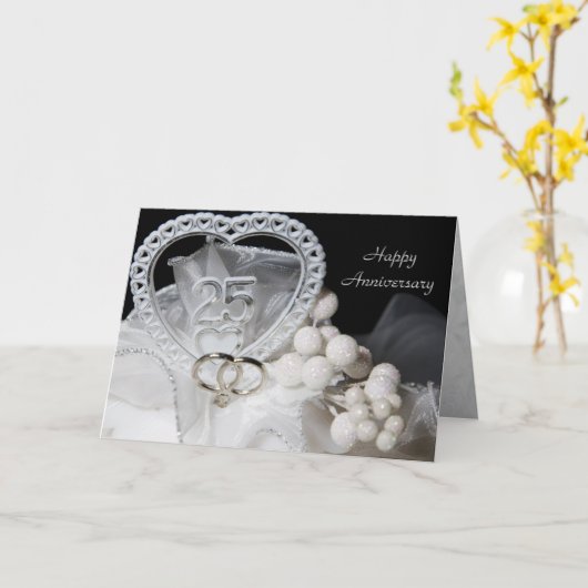 Huwelijksjubileumkaart 25 jaar kaart (Gele Bloem)