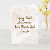 Huwelijksjubileumkaart 3 jaar met Tane Bloemen Kaart (Gele Bloem)