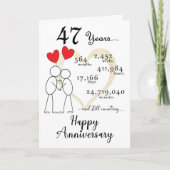 Huwelijksjubileumkaart 47 jaar met hartballonnen bedankkaart (Voorkant)