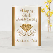 Huwelijksjubileumkaart 65 jaar voor ouders kaart (Gele Bloem)