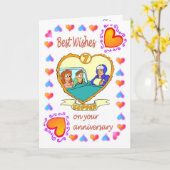 Huwelijksjubileumkaart - 7e koper kaart (Gele Bloem)