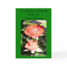 Huwelijksjubileumkaart Grootouders Rode Roos
