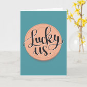 Huwelijksjubileumkaart 'Lucky Us' Kaart (Gele Bloem)