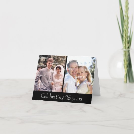 Huwelijksjubileumkaart zilveren bruiloft kaart (Voorkant)