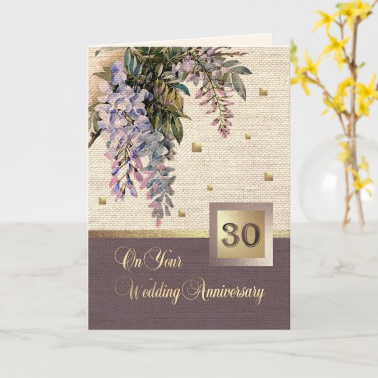 Huwelijksjubileumkaarten 30 jaar getrouwd kaart (Gele Bloem)