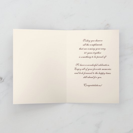 Huwelijksjubileumkaarten 40 jaar getrouwd kaart (Binnen)