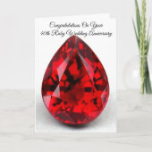 Huwelijkskaart 40ste verjaardag Robijn Kaart (Voorkant)