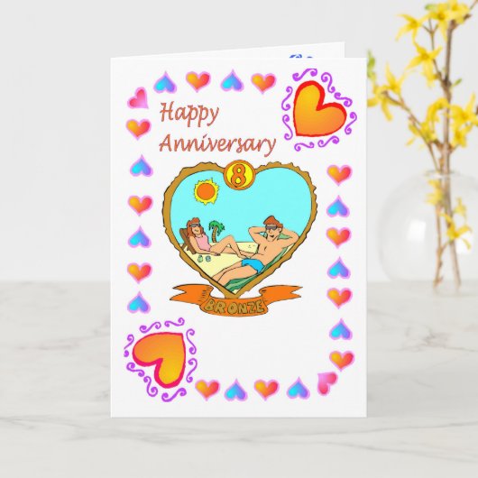 Huwelijkskaart 8e brons kaart (Gele Bloem)