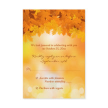 Huwelijkskaart antwoordkaart Esdoornbladeren herfs