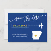 Huwelijkskaart Arkansas, kaart met 'Save the Date' Magnetische Uitnodiging (Voorkant)