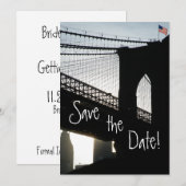 Huwelijkskaart 'Brooklyn Bridge' Save The Date (Voorkant / Achterkant)