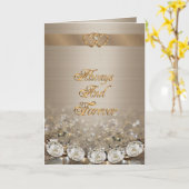 Huwelijkskaart diamanten Altijd en voor altijd Kaart (Gele Bloem)