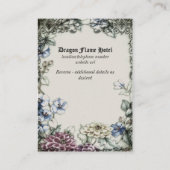 Huwelijkskaart Draak Middeleeuwse Gotische Accommo Informatiekaartje (Achterkant)