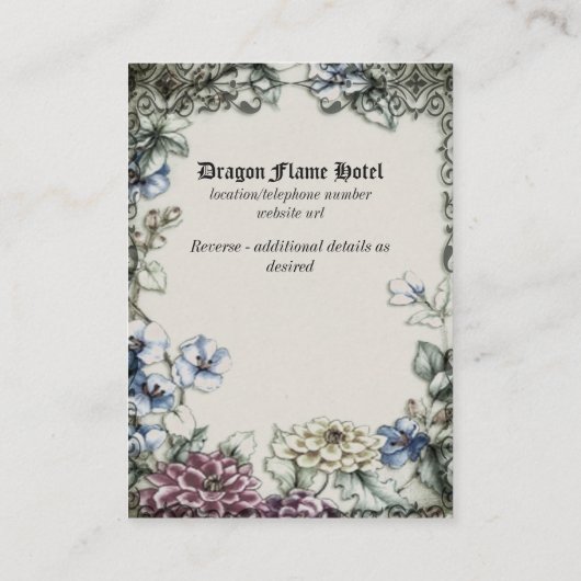 Huwelijkskaart Draak Middeleeuwse Gotische Accommo Informatiekaartje (Achterkant)