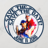 Huwelijkskaart Honkbal Save-the-Date-HOWARD, Optie Kaart (Voorkant / Achterkant)