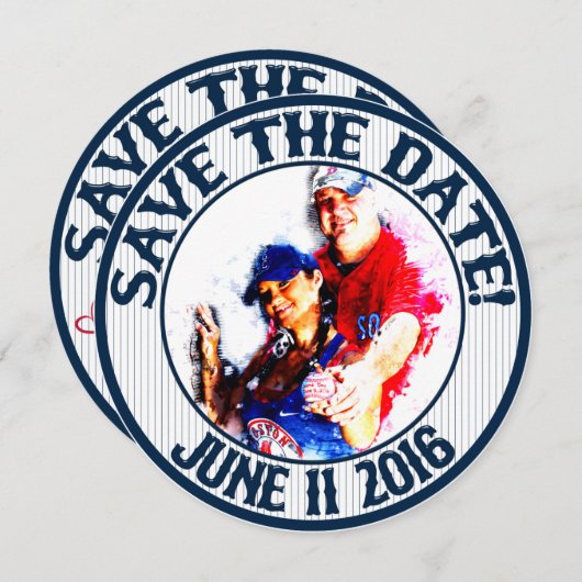 Huwelijkskaart Honkbal Save-the-Date-HOWARD, Optie Kaart (Voorkant / Achterkant)