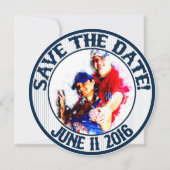 Huwelijkskaart Honkbal Save-the-Date-HOWARD, Optie Kaart (Voorkant)