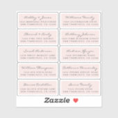 Huwelijkskaart kalligrafie gast adres labels (Vel)