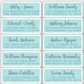 Huwelijkskaart kalligrafie gastadreslabels sticker (Voorkant)