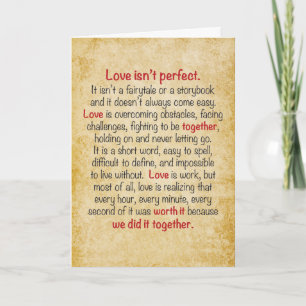 Huwelijkskaart Liefde is niet perfect Kaart